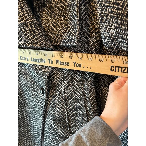 Jessica Simpson Women’s Black White Tweed Wrap Belted Coat Jacket XS - Picture 11 of 14